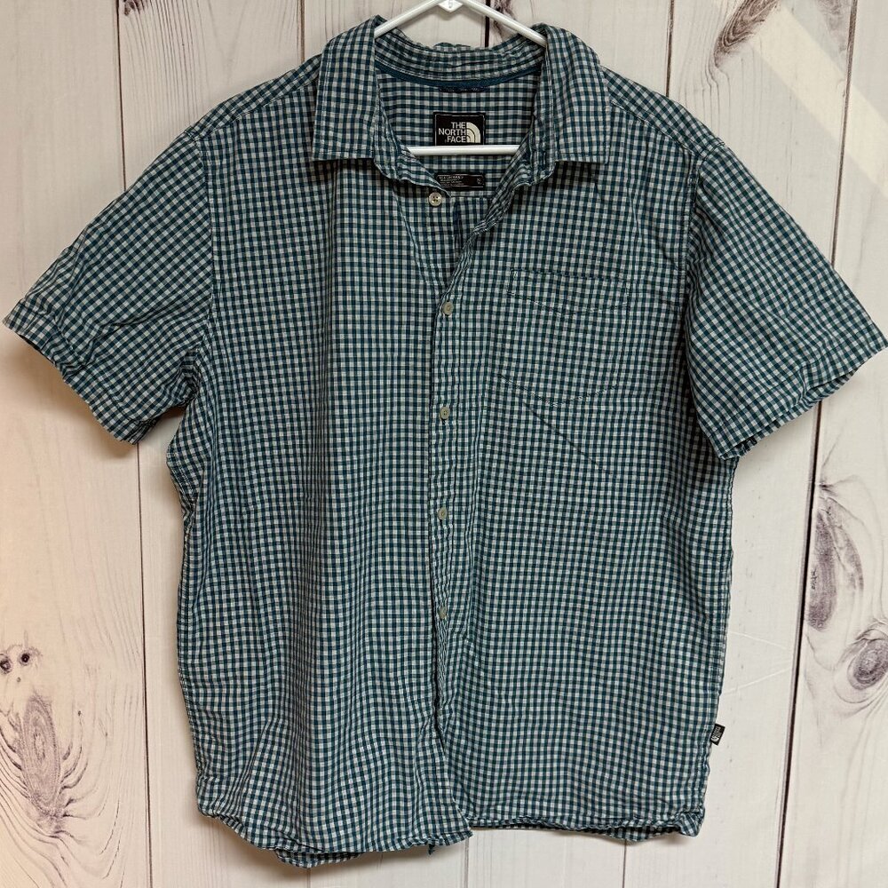 The North Face Men’s Gingham Button-Down Shirt Blue/Green – XL
